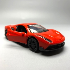 Mô Hình xe Ferrari 488 GTB Đỏ tỉ lệ 1:43 Hợp kim có thể mở cửa - bánh sau chạy cót - Dài 10cm - cao 3cm - nặng 200gram - Figure Oto - FULL BOX : box màu số4