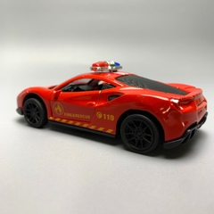 Mô Hình xe Ferrari police 488 GTB Đỏ tỉ lệ 1:43 Hợp kim có thể mở cửa - bánh sau chạy cót - Dài 10cm - cao 3cm - nặng 200gram - Figure Oto - FULL BOX : box màu số 16