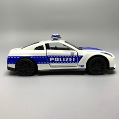 Mô Hình xe NISSAN police  GTR tỉ lệ 1:43 Hợp kim có thể mở cửa - bánh sau chạy cót - Dài 10cm - cao 3cm - nặng 200gram - Figure Oto - FULL BOX : box màu - K69-T2-S10