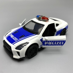 Mô Hình xe NISSAN police  GTR tỉ lệ 1:43 Hợp kim có thể mở cửa - bánh sau chạy cót - Dài 10cm - cao 3cm - nặng 200gram - Figure Oto - FULL BOX : box màu - K69-T2-S10