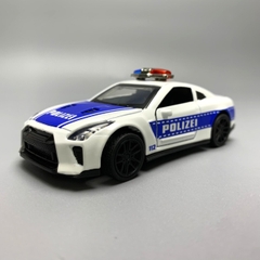 Mô Hình xe NISSAN police  GTR tỉ lệ 1:43 Hợp kim có thể mở cửa - bánh sau chạy cót - Dài 10cm - cao 3cm - nặng 200gram - Figure Oto - FULL BOX : box màu - K69-T2-S10