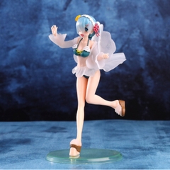 Mô Hình RE:ZERO Rem tóc xanh bikini dáng đứng siêu quyến rũ -  cao 21cm - rộng 11cm - nặng 130Gram - Figure RE:ZERO - Có Hộp màu - N1-K34-T1-S2