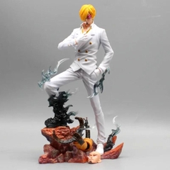 Mô Hình OnePiece Sanji chân lửa áo trắng  - Cao 27cm - nặng 1kg - Figure OnePiece - No box -