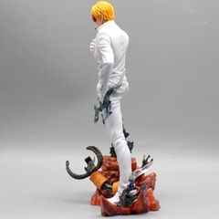 Mô Hình OnePiece Sanji chân lửa áo trắng  - Cao 27cm - nặng 1kg - Figure OnePiece - No box -