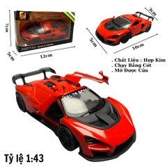 Mô Hình xe Maclaren Đỏ tỉ lệ 1:43 Hợp kim có thể mở cửa - bánh sau chạy cót - Dài 10cm - cao 3cm - nặng 200gram - Figure Oto - FULL BOX