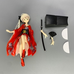 Mô Hình Kasugano Sora váy kimono Đỏ - Cao 9cm - nặng 100gram - Phụ kiện : không đế + 1 tay cầm quạt + 1 tay cầm kiếm + Miếng dán - Figure Kasugano Sora - No Box
