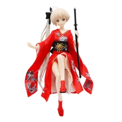 Mô Hình Kasugano Sora váy kimono Đỏ - Cao 9cm - nặng 100gram - Phụ kiện : không đế + 1 tay cầm quạt + 1 tay cầm kiếm + Miếng dán - Figure Kasugano Sora - No Box