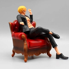 Mô Hình OnePiece Sanji ngồi Ghế - Cao 14cm - nặng 420Gram - Phụ kiện : 1 gậy cầm tay  - Figure OnePiece - có hộp màu - N4-K14