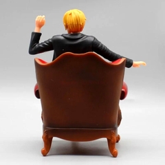Mô Hình OnePiece Sanji ngồi Ghế - Cao 14cm - nặng 420Gram - Phụ kiện : 1 gậy cầm tay  - Figure OnePiece - có hộp màu - N4-K14