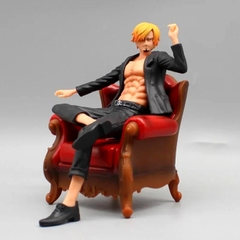 Mô Hình OnePiece Sanji ngồi Ghế - Cao 14cm - nặng 420Gram - Phụ kiện : 1 gậy cầm tay  - Figure OnePiece - có hộp màu - N4-K14