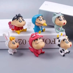 Mô Hình Bộ 6 nhân vật shin bút chì - Cao 5cm - nặng 200gram - Figure Cậu Bé Bút Chì  - No box : bọc túi OPP N3-k52-t1-s2