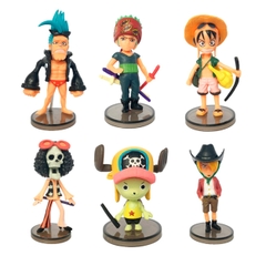 Mô hình OnePiece Bộ chibi 6 nhân vật One Piece - Cao 5-7cm - nặng 169gram - Phụ kiện : Đế- Figure OnePiece - No Box - N3-K41-T2-S2
