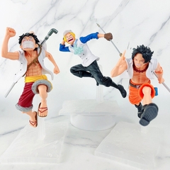 Mô Hình OnePiece Bộ 3 ae ACE , Sabo , Luffy cải trang hải quân - Cao 18cm - nặng 350gram - Phụ kiện : Ống nước cầm tay + đế - OnePiece - Có hộp màu - N1-ST22