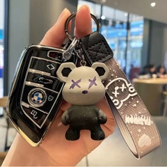 Móc khóa gấu Bearbrick màu xám - Dây móc dài : 11cm - mô hình gấu Bearbrick Cao : 5.5cm - Nặng 50gram - No Box : Bọc túi OPP n3-t3