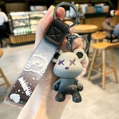 Móc khóa gấu Bearbrick màu xám - Dây móc dài : 11cm - mô hình gấu Bearbrick Cao : 5.5cm - Nặng 50gram - No Box : Bọc túi OPP n3-t3