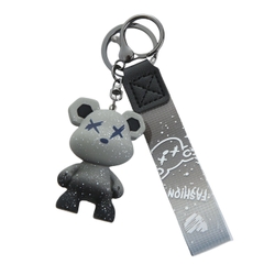 Móc khóa gấu Bearbrick màu xám - Dây móc dài : 11cm - mô hình gấu Bearbrick Cao : 5.5cm - Nặng 50gram - No Box : Bọc túi OPP n3-t3