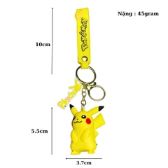 Móc khóa Pikachu - Dây móc dài : 10cm - mô hình Pikachu  Cao : 5.5cm - Nặng 45gram - No Box : Bọc túi OPP - N3-K14-T4-S1