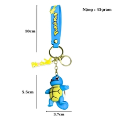 Móc khóa Rùa nước Squirtle - Dây móc dài : 10cm - mô hình Rùa nước Squirtle  Cao : 5.5cm - Nặng 45gram - No Box : Bọc túi OPP - N3-K14-T4-S3