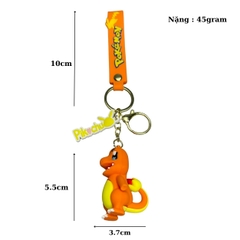 Móc khóa rồng Charmander - Dây móc dài : 10cm - mô hình rồng Charmander  Cao : 5.5cm - Nặng 45gram - No Box : Bọc túi OPP -K77-T5-S1
