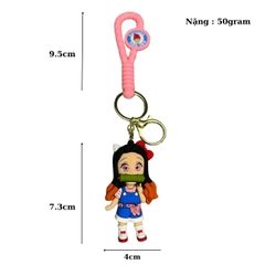 Móc Khóa Nezuko - Dây móc dài : 9.5cm - Mô Hình Cao : 7.3cm - Nặng : 50gram - No Box : bọc túi OPP N3-K13-T1-S1