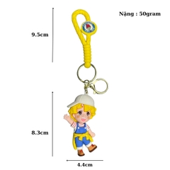 Móc Khóa Zenitsu - Dây móc dài : 9.5cm - Mô Hình Cao : 8.3cm - Nặng : 50gram - No Box : bọc túi OPP N3-K17-T4-S1