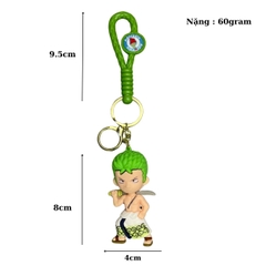 Móc Khóa Zoro vác kiếm - Dây móc dài : 9.5cm - Mô Hình Cao : 8cm - Nặng : 60cm - No Box : bọc túi OPP - N3-K16-T1-S3