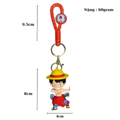 Móc Khóa Luffy cởi trần - Dây móc dài : 9.5cm - Mô Hình Cao : 8cm - Nặng : 60cm - No Box : bọc túi OPP N3-K16-T6-S2