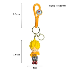 Móc Khóa Goku tóc vàng - Dây móc dài : 9.5cm - Mô Hình Cao : 7.6cm - Nặng : 50gram - No Box : bọc túi OPP - K79-T6-S7