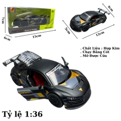Mô Hình xe Audi màu Đen Vàng - tỉ lệ 1:36 Hợp kim có thể mở cửa - bánh sau chạy cót - Dài 12cm - rộng 5cm - cao 4cm nặng : 200gram - FULL BOX : box màu - Sku : oto34 - N3-K4-T1-S3