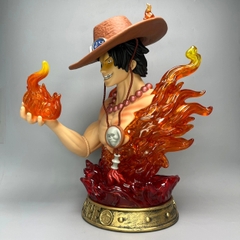 Mô Hình OnePiece bán thân ACE hoả quyền - cao 38cm - Ngang 21cm - nặng 2kg2 - phụ kiện : 1 mũ + Led + Pin , Figure OnePiece - có hộp màu - N1-K42-T5-S3