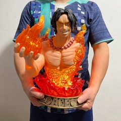 Mô Hình OnePiece bán thân ACE hoả quyền - cao 38cm - Ngang 21cm - nặng 2kg2 - phụ kiện : 1 mũ + Led + Pin , Figure OnePiece - có hộp màu - N1-K42-T5-S3