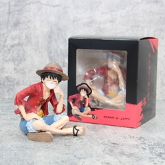 Mô hình OnePiece Luffy ngồi cười - Cao 13cm - ngang 11cm - nặng 240gram - Figure One Piece - Có hộp màu - N1-K33-T4-S3