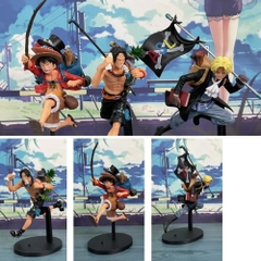 Mô Hình One Piece bộ 3 anh em Luffy , sabo , ACE - Cao 20cm - Nặng 250 gram - Figure OnePiece -  No box
