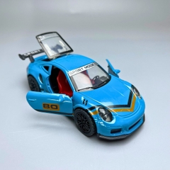 Mô Hình xe Porsche 911 màu xanh trời vạch vàng đen - tỉ lệ 1:36 Hợp kim có thể mở cửa - bánh sau chạy cót - Dài 12cm - rộng 5cm - cao 3.5cm - nặng : 200gram - FULL BOX : box màu - OTO80 - N3-K3-T4-S1