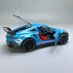 Mô Hình xe Porsche 911 màu xanh trời vạch tím đen - tỉ lệ 1:36 Hợp kim có thể mở cửa - bánh sau chạy cót - Dài 12cm - rộng 5cm - cao 3.5cm - nặng : 200gram - FULL BOX : box màu - OTO81 - N3-K3-T4-S2