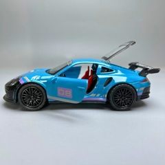 Mô Hình xe Porsche 911 màu xanh trời vạch tím đen - tỉ lệ 1:36 Hợp kim có thể mở cửa - bánh sau chạy cót - Dài 12cm - rộng 5cm - cao 3.5cm - nặng : 200gram - FULL BOX : box màu - OTO81 - N3-K3-T4-S2