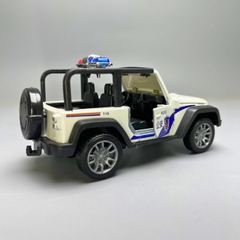 Mô Hình xe JEEP Police màu trắng - tỉ lệ 1:36 Hợp kim có thể mở cửa - bánh sau chạy cót - Dài 11cm - rộng 5cm - cao 4cm - nặng : 200gram - FULL BOX : box màu