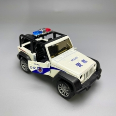 Mô Hình xe JEEP Police màu trắng - tỉ lệ 1:36 Hợp kim có thể mở cửa - bánh sau chạy cót - Dài 11cm - rộng 5cm - cao 4cm - nặng : 200gram - FULL BOX : box màu