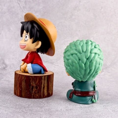 Mô hình OnePiece Luffy và Zoro chibi ngồi siêu dễ thương - Cao 11cm - rộng 6 - 9cm - nặng 350gram - OnePiece - No Box - N3-K49-T1-S1-S2-S3