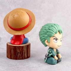 Mô hình OnePiece Luffy và Zoro chibi ngồi siêu dễ thương - Cao 11cm - rộng 6 - 9cm - nặng 350gram - OnePiece - No Box - N3-K49-T1-S1-S2-S3