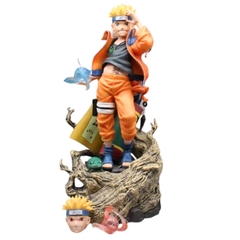 Mô Hình Naruto dáng đứng siêu ngầu - Cao 30cm - ngang 12cm - nặng 1kg5 - Phụ kiện : 2 đầu thay thế + 2 rasegan + 1 mô hình cóc - Figure Naruto - Có hộp màu - N2