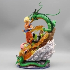 Mô hình DragonBall Goku quấn rồng đại chiến Majinbuu , Cell , frieza - Cao 23cm - nặng 1kg - Dragon Ball - có hộp màu