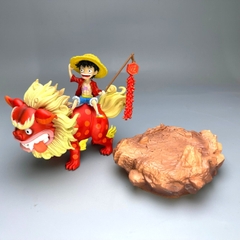 Mô Hình OnePiece Luffy cầm pháo cưỡi sư tử đỏ - Cao 15cm - nặng 500gram - Phụ kiện : 1 cây pháo + đế, Figure OnePiece - full box - có hộp màu N1-K36-T4-S3