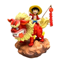 Mô Hình OnePiece Luffy cầm pháo cưỡi sư tử đỏ - Cao 15cm - nặng 500gram - Phụ kiện : 1 cây pháo + đế, Figure OnePiece - full box - có hộp màu N1-K36-T4-S3