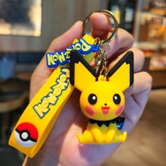 Móc Khóa Pikachu ngồi tai đen - Dây móc dài : 10cm - Mô Hình Cao : 6cm - Nặng : 50gram - No Box : bọc túi OPP