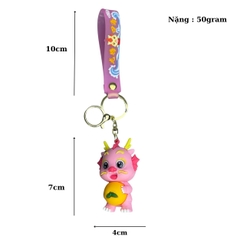 Móc Khóa Rồng hồng  - Dây móc dài : 10cm - Mô Hình Cao : 7cm - Nặng : 50gram - No Box : bọc túi OPP -K79-T2-S14