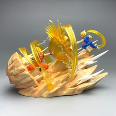 Mô hình DragonBall Goku đại chiến Vegeta Majin - Cao 17cm - ngang 25cm - nặng 400gram - Phụ kiện : LED - Dragon Ball - No box - N1-K21-T5-S3