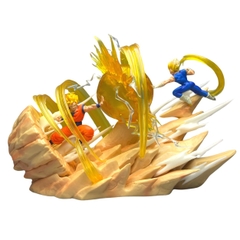 Mô hình DragonBall Goku đại chiến Vegeta Majin - Cao 17cm - ngang 25cm - nặng 400gram - Phụ kiện : LED - Dragon Ball - No box - N1-K21-T5-S3