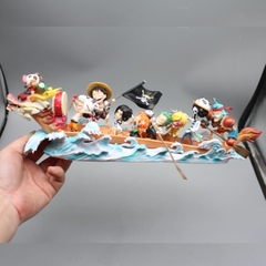 Mô Hình OnePiece băng mũ rơm chèo thuyền rồng - Cao 16cm - ngang 33cm - nặng 730gram - Box carton N1-K36-T5-S1