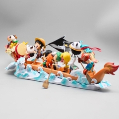 Mô Hình OnePiece băng mũ rơm chèo thuyền rồng - Cao 16cm - ngang 33cm - nặng 730gram - Box carton N1-K36-T5-S1